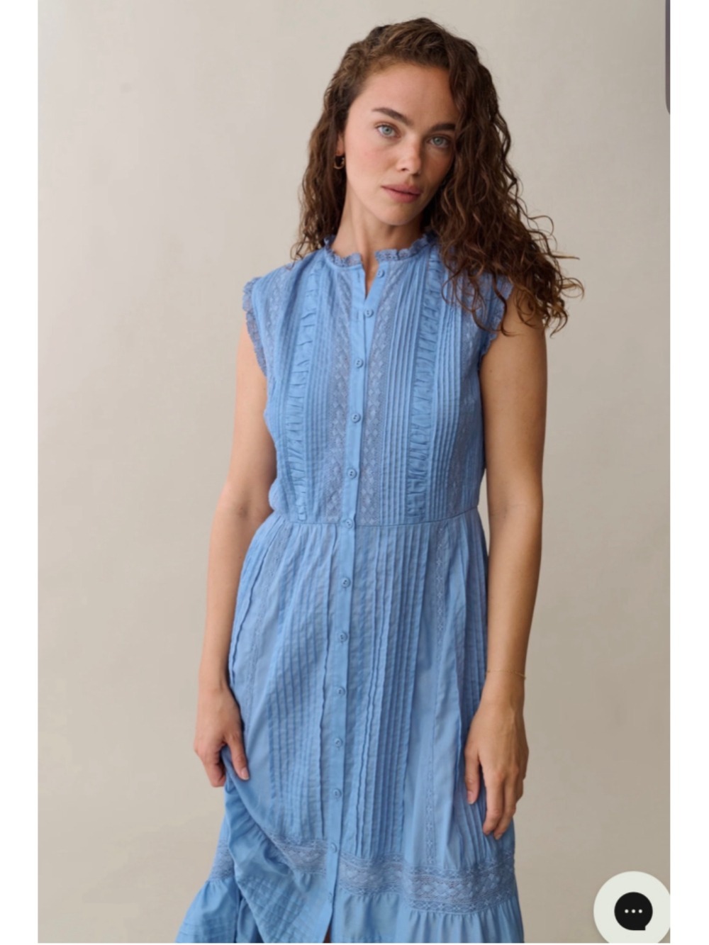Women's Sorella Blue Cotton Maxi Dress Size S - Picture 3 of 12